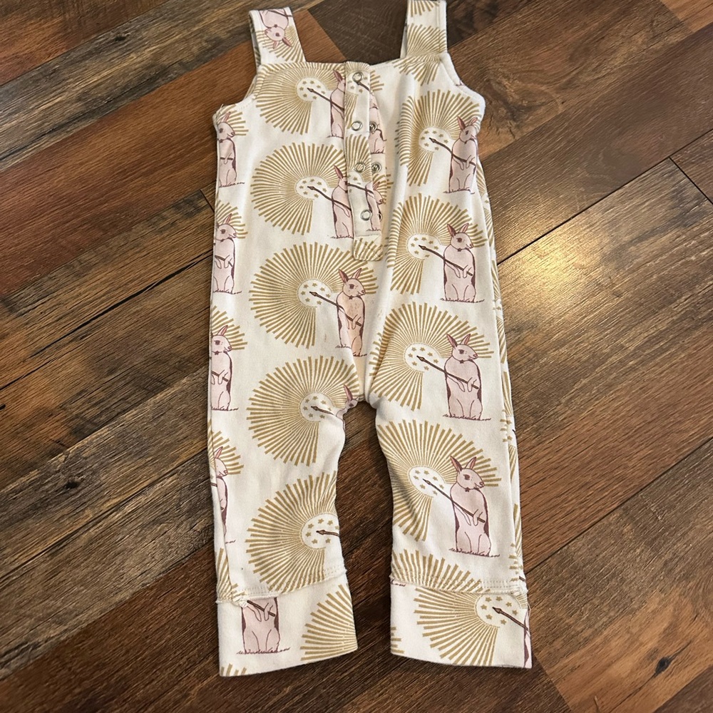 Kate Quinn overalls magical rabbit print